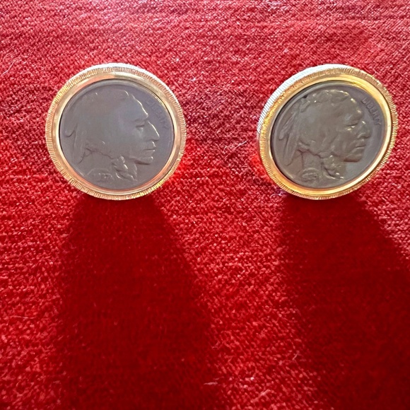 Indian Head Nickel Cuff Links 1935 & 1937 - Picture 1 of 7